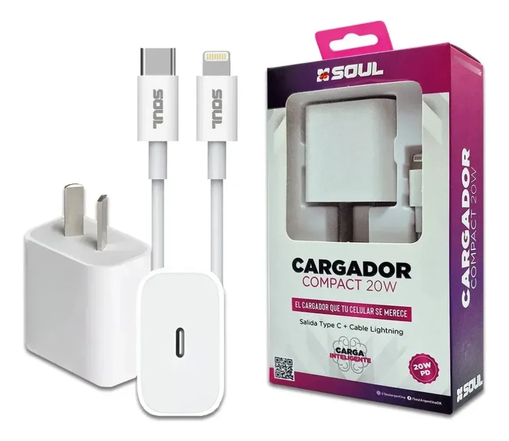 CARGADOR IPHONE SOUL 20W
