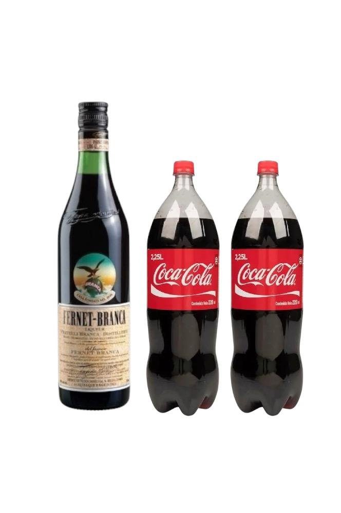 FERNET 750 ML + 2 COCA COLA 2,25L