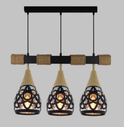 LAMPARA DECORATIVA LAZO X3 NEGRA LD-028-A