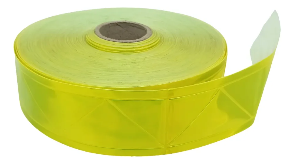 ALM5: CINTA REFLEJANTE DE SEGURIDAD PLASTICA AMARILLA
