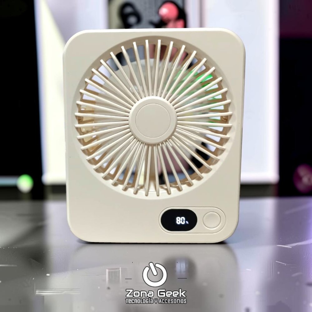 VENTILADOR DE ESCRITORIO CON INDICADOR DE POTENCIA BEIGE