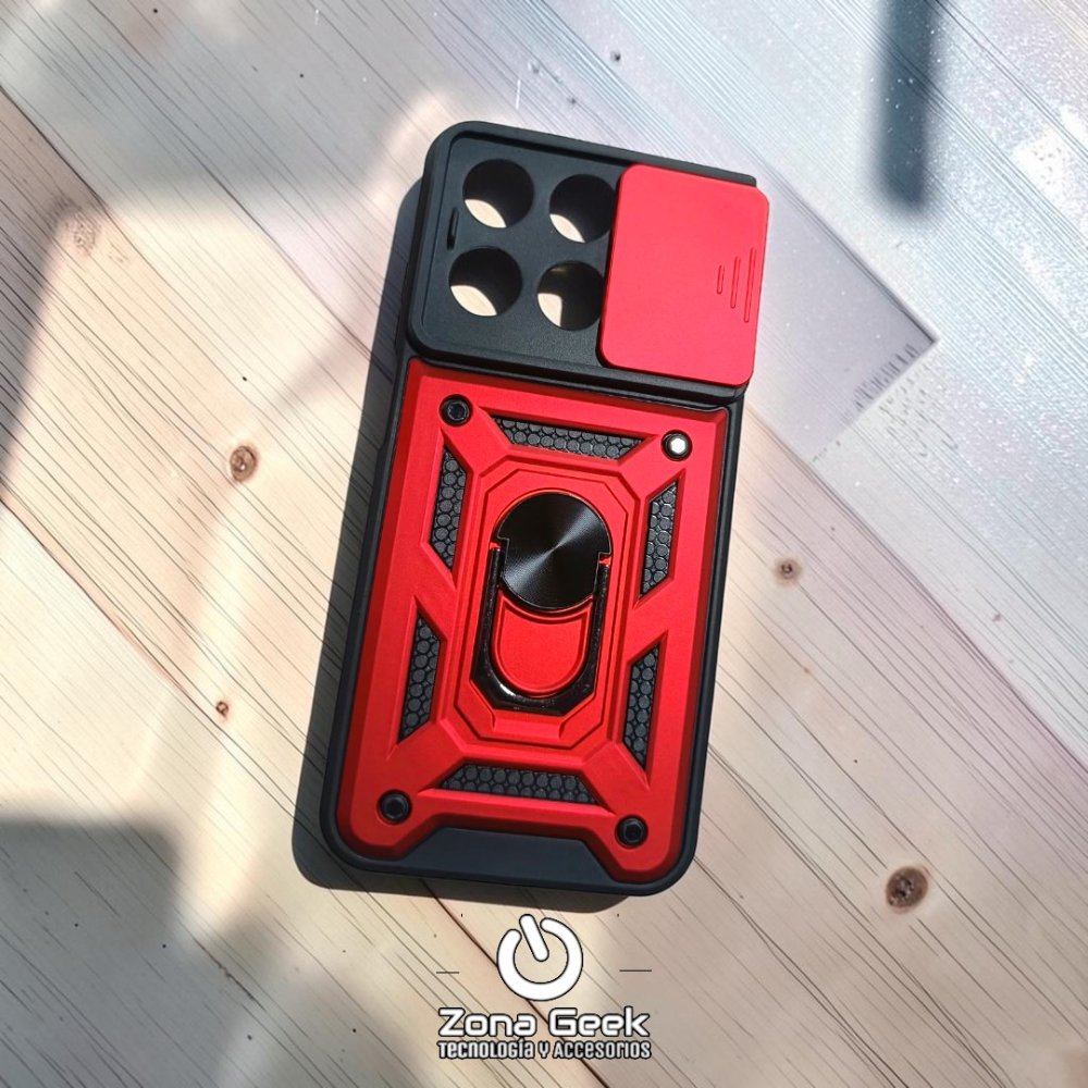 FUNDA ARMOR CON ANILLO E IMÁN MOTO G67/ G77 ROJA
