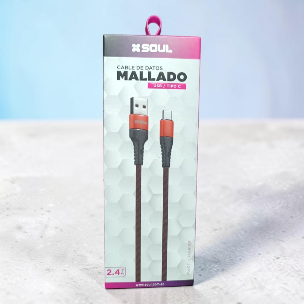 CABLE MALLADO SOUL USB A TIPO C 2.4A