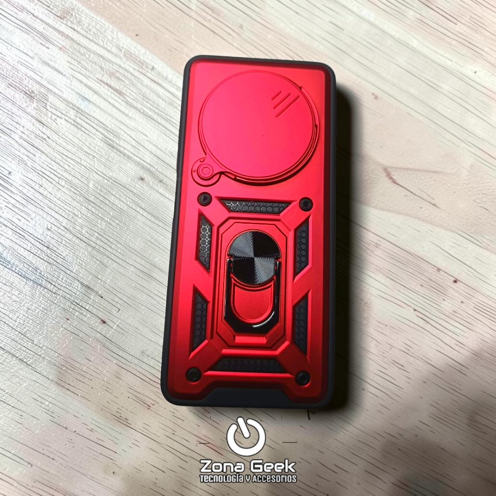 FUNDA ARMOR CON ANILLO E IMÁN POCO C75 REDMI 14C ROJ
