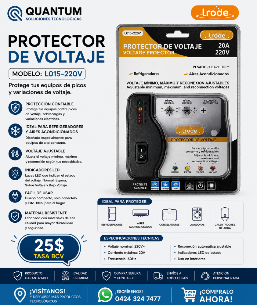 PROTECTOR DE VOLTAJE LRODE L015-220V