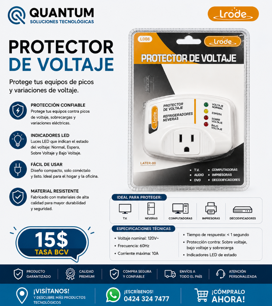 PROTECTOR DE VOLTAJE 1 TOMA LRODE