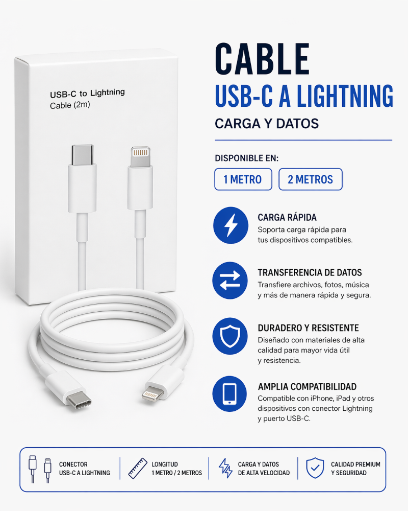 CABLE USB-C A LIGHTNING