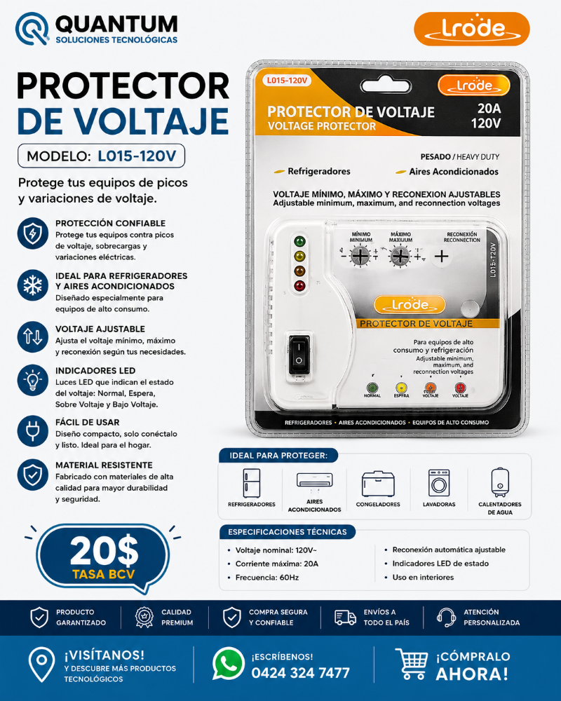 PROTECTOR DE VOLTAJE LRODE L015-120V