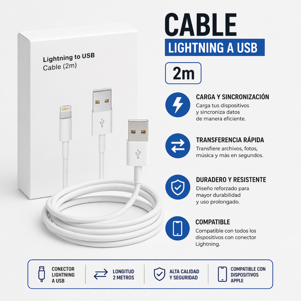 CABLE LIGHTNING A USB