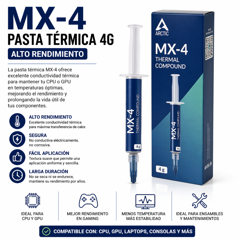 PASTA TÉRMICA MX-4 4G ALTO RENDIMIENTO
