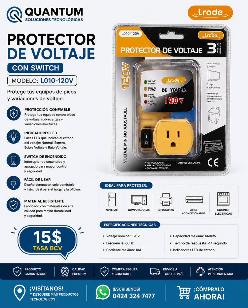 PROTECTOR DE VOLTAJE CON SWITCH L010-120V