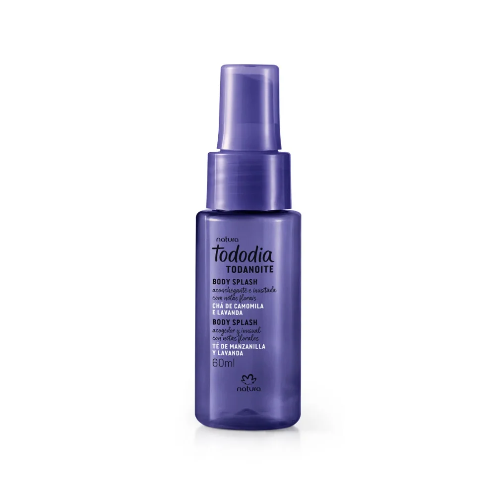 BODY SPLASH MINI NATURA TODODIA TODANOITE  CHA DE CAMOMILA E LAVANDA 60ML