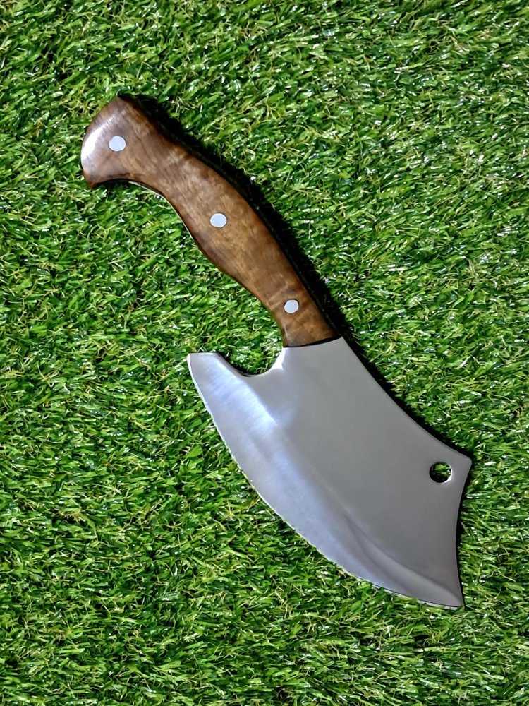 Cutelo Redondo Full Tang 8" - cabo madeira - lâmina aço inox 3mm