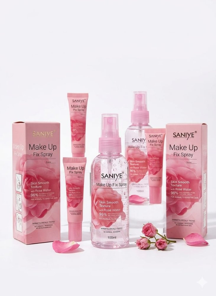 FIJADOR DE MAQUILLAJE CON AGUA DE ROSAS SANIYE