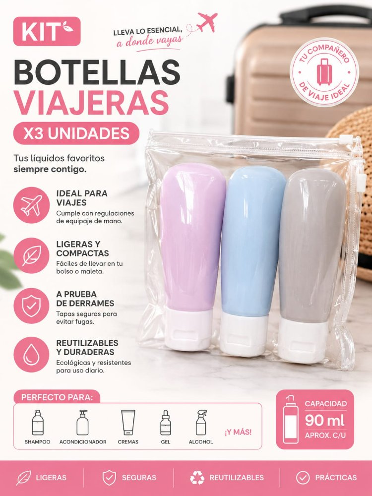 KIT PORTA VIAJERO X3 PIEZAS