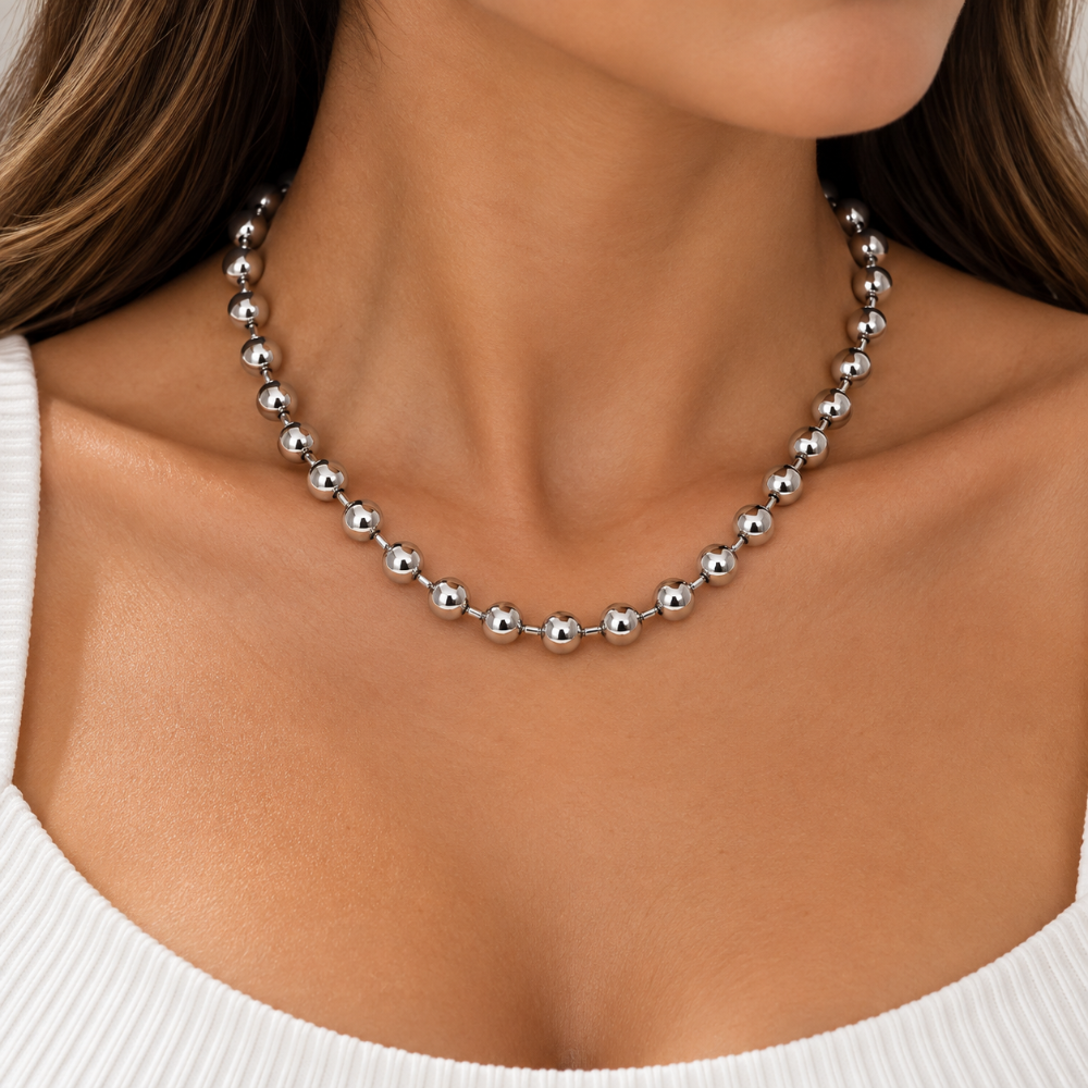 CH 208 - COLLAR REDONDO CHAPADO EN ORO PARA MUJER
