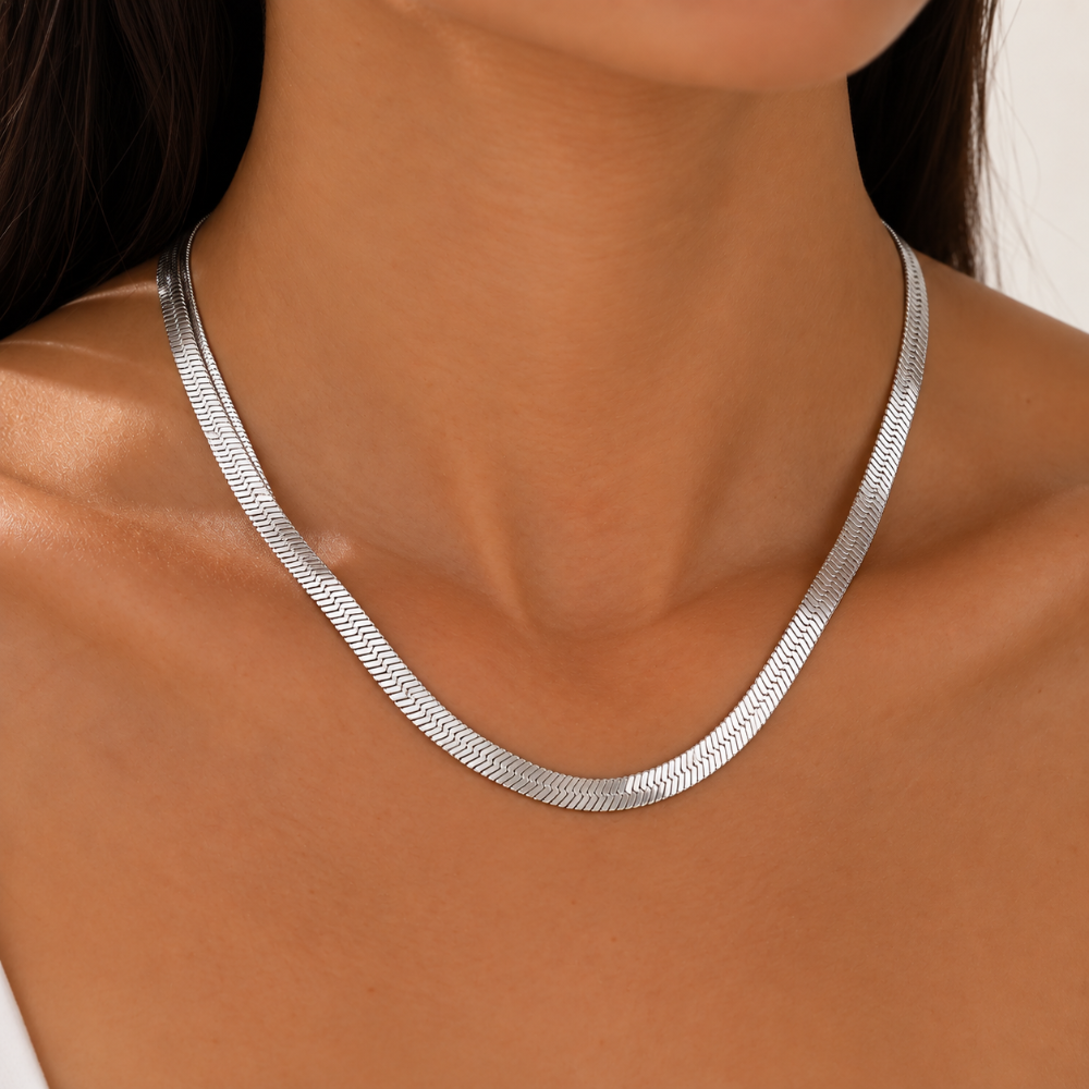CH 140 - COLLAR CON PATRÓN DE SERPIENTE EN ACERO INOXIDABLE 316L