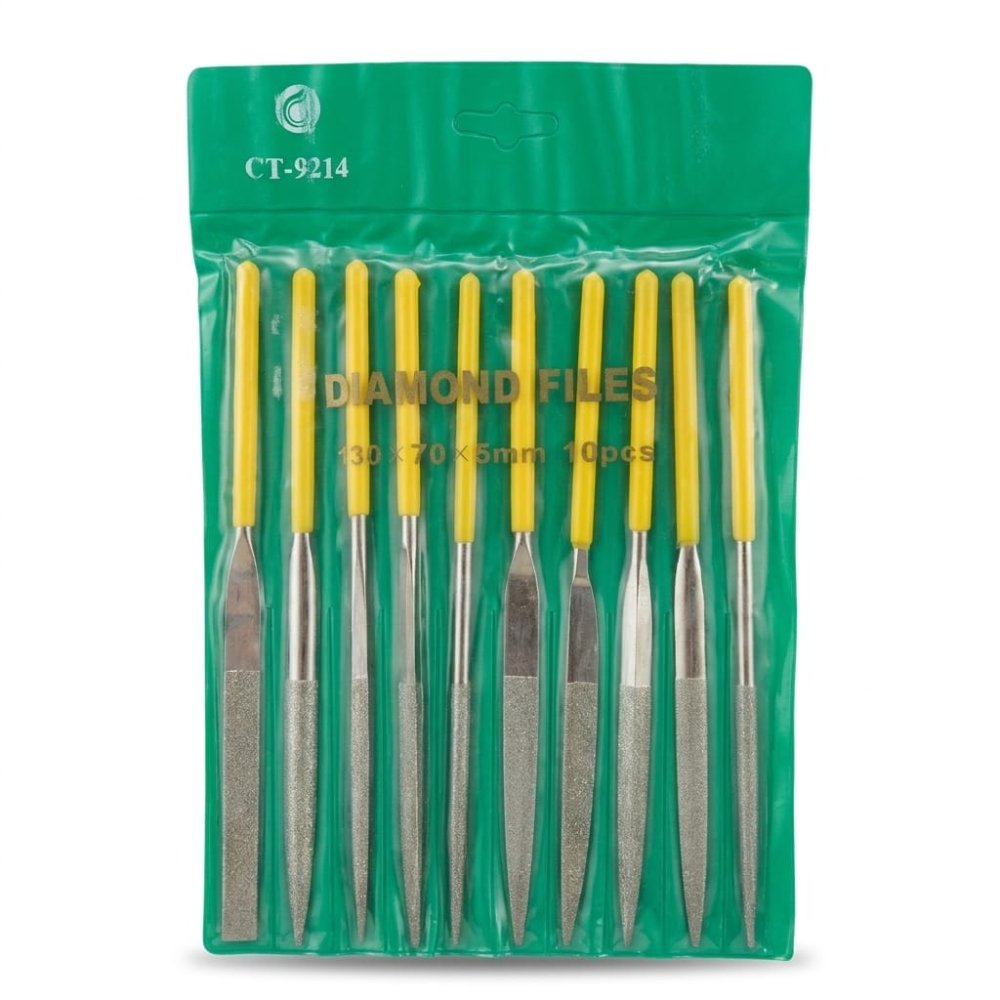 Juego de limas x10 mango amarillo Diamond Files