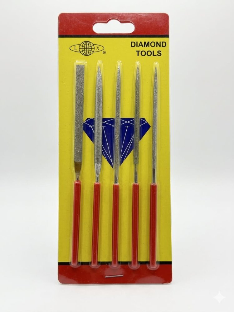 Juego de limas x5 mango rojo Diamond Tools