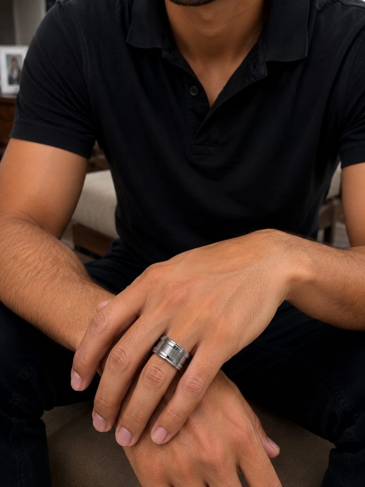 ANILLO BANDA 1CM ACERO