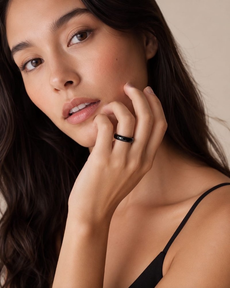 ANILLO BLACK CONCAVO ACERO