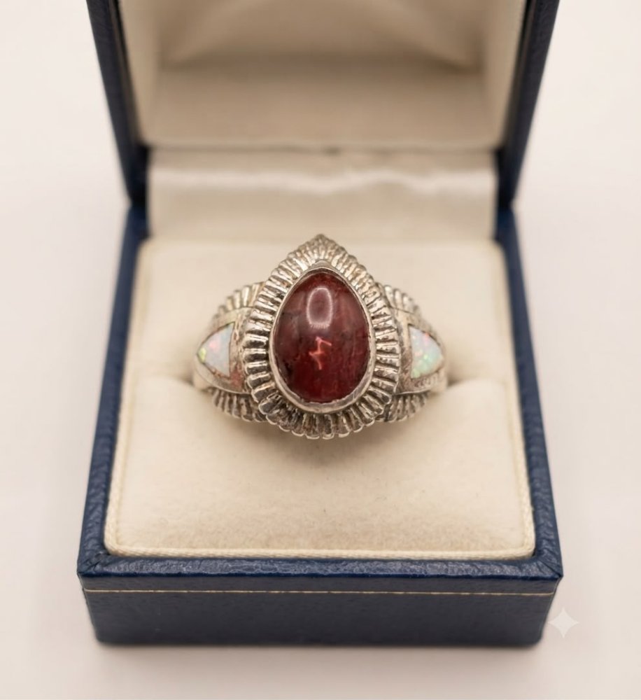 ANILLO ÀGATA ROJA VINTAGE (7.35)