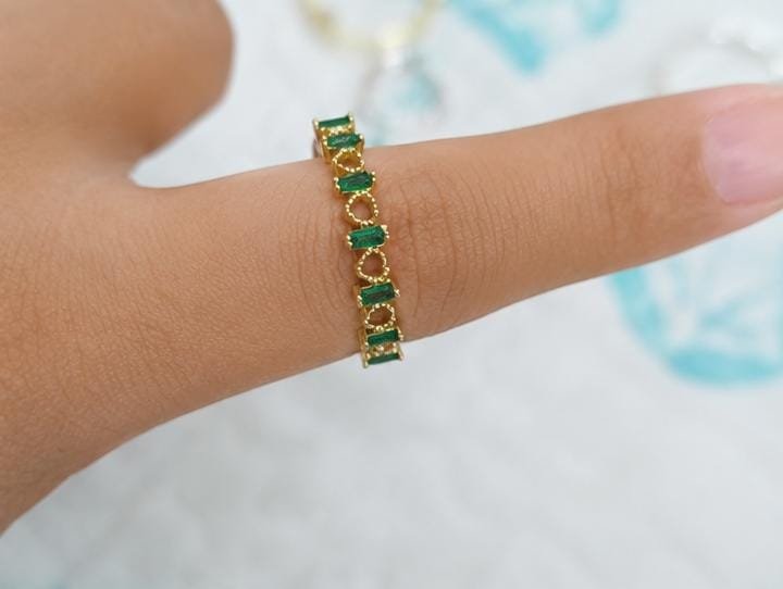 ANILLO CORA C/RUBI ORO LAMINADO