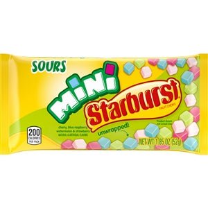 STARBURST  SOUR MINIS SINGLES 1.85 OZ x 24 unidades