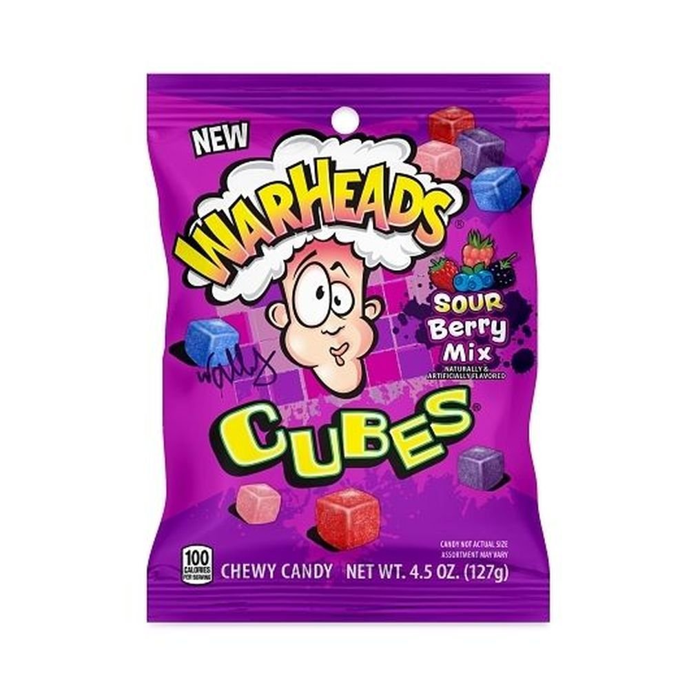 WARHEADS BERRY CUBES 4,5 OZ x 12 unidades