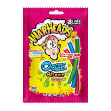 WARHEADS OOZE CHEWZ ROPES 3 OZ