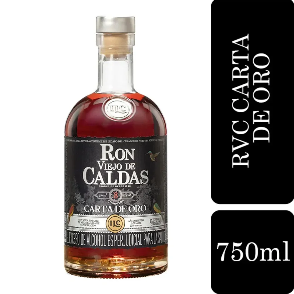 RON VIEJO DE CALDAS X 750 ML CARTA DE ORO