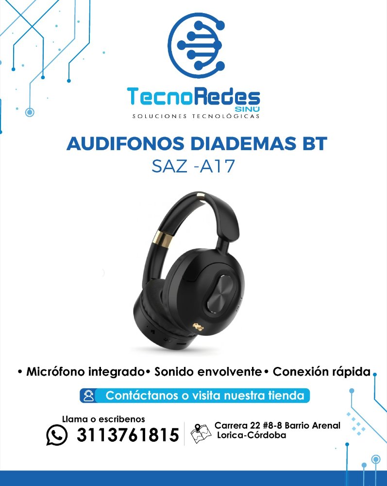 AUDIFONOS DIADEMAS BT -SAZ -A17