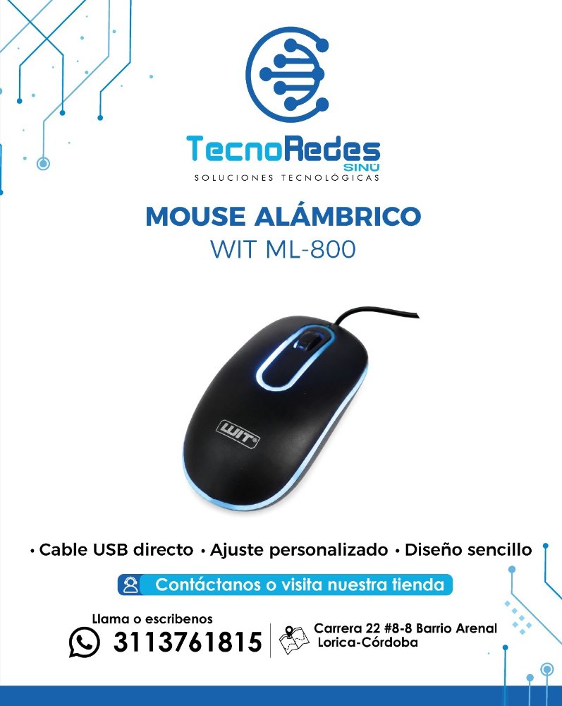 MOUSE ALAMBRICO ML-800 WIT