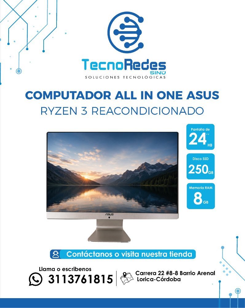 ASUS ALL IN ONE  INCORPORADO  RYZEN 3 3250Q 8GB DE MEMORIA RAM ,DISCO SOLIDO 25OGB GRAFICA AMD RADEON DE 2GB