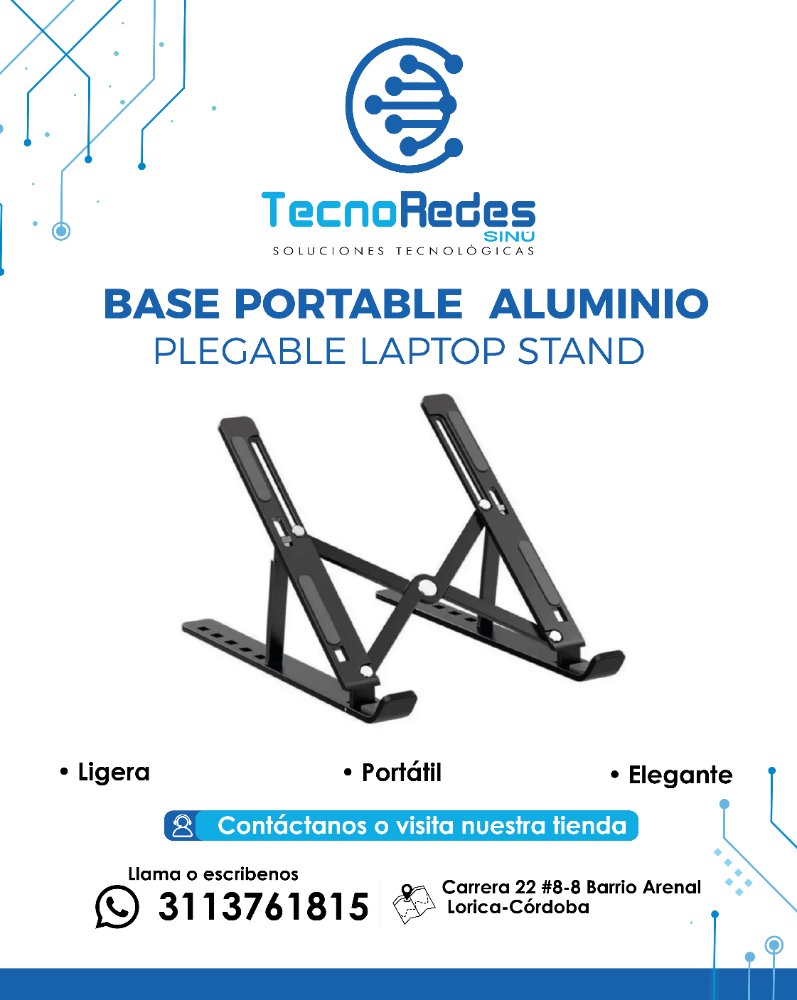 BASE PORTABLE ALUMINIO PLEGABLE LAPTOP STAND