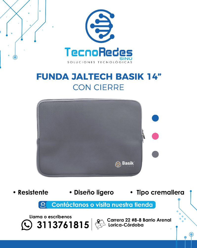 FUNDA CIERRE BASIK  14" GRIS BSK