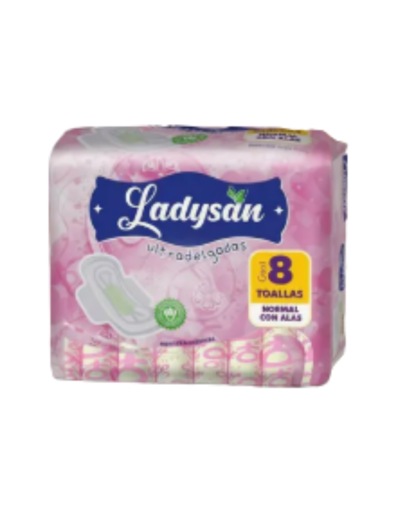 TOALLITA FEMENINA CON ALAS X8 LADYSAN