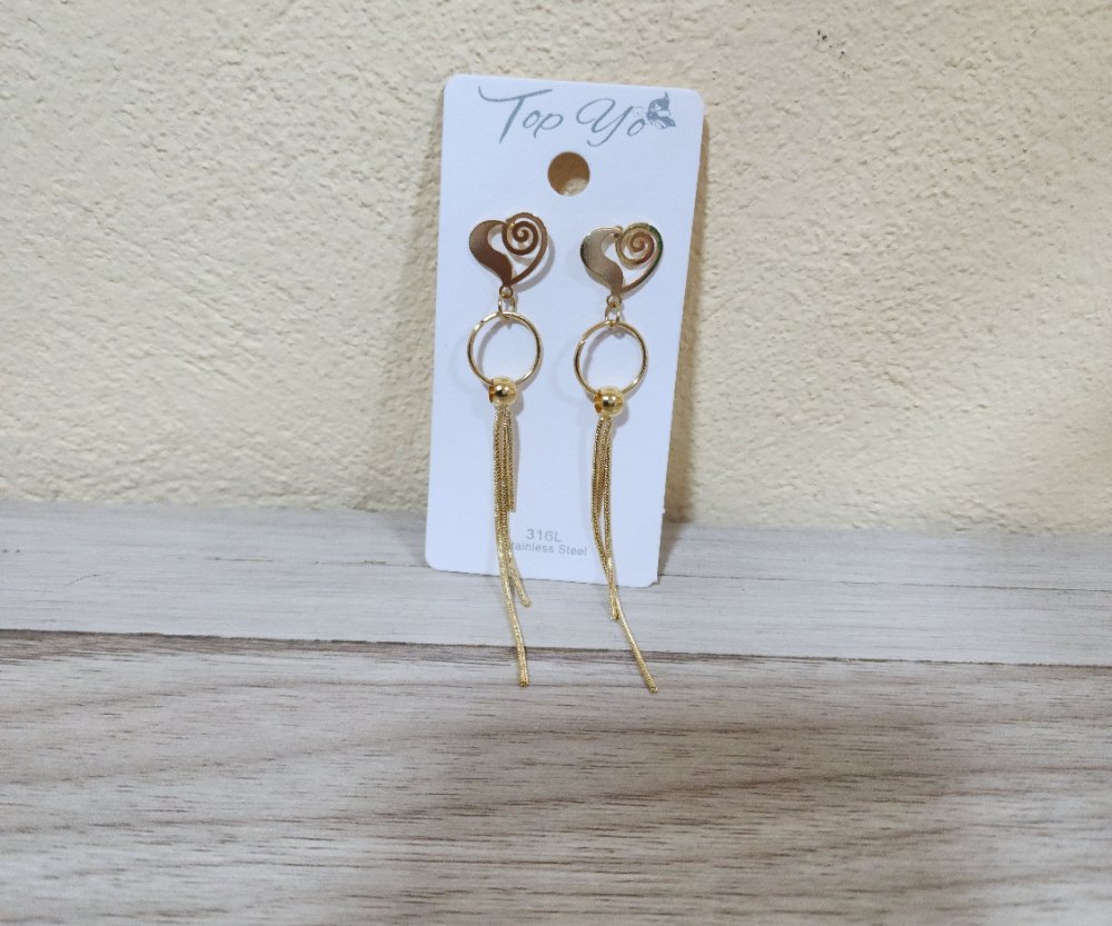 Aretes Corazón, Acero Inoxidable