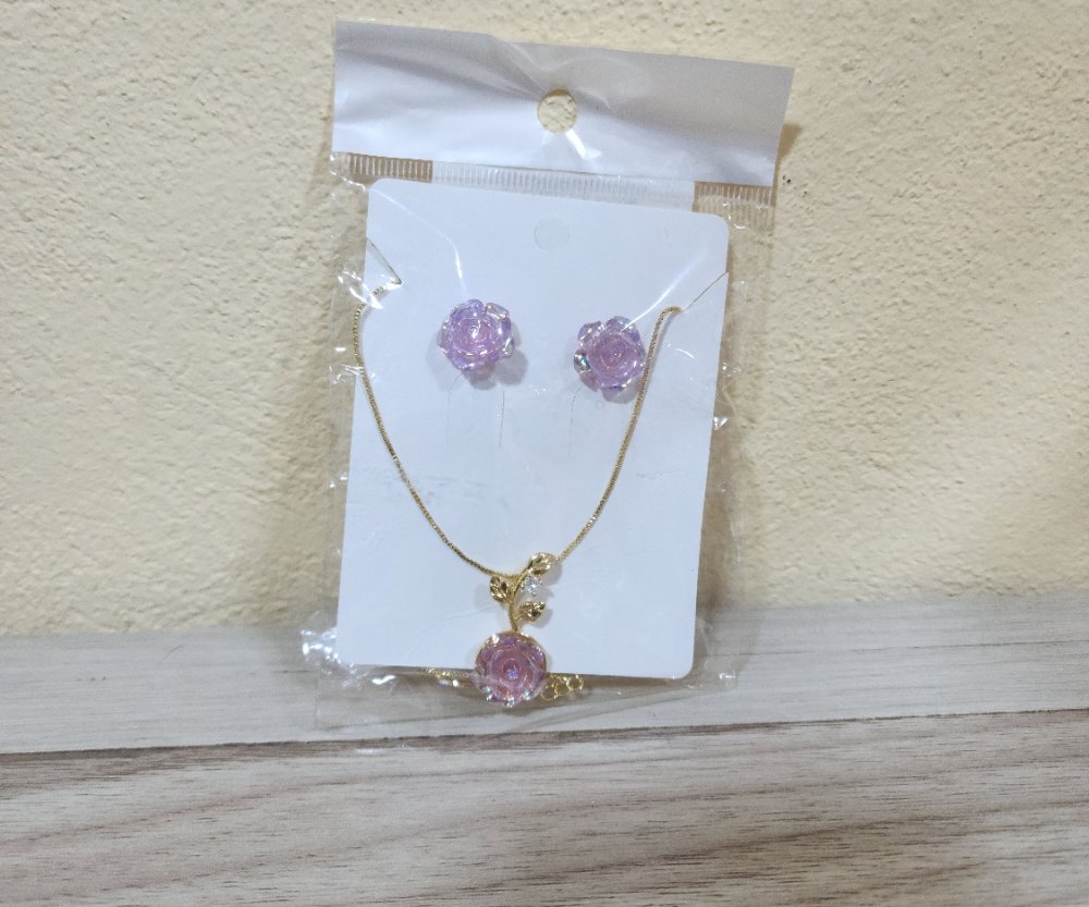 ARETES ROSAS ACERO INOXIDABLE