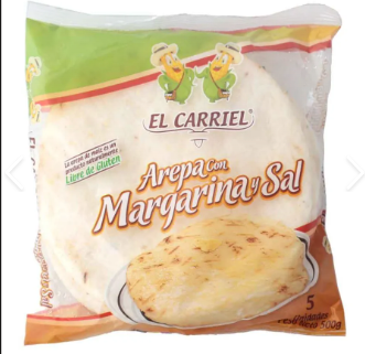 AREPA CARRIEL MARGARINA Y SAL X 5 UND