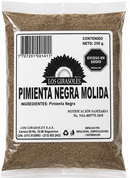 PIMIENTA NEGRA MOLIDA GIRASOL X250G