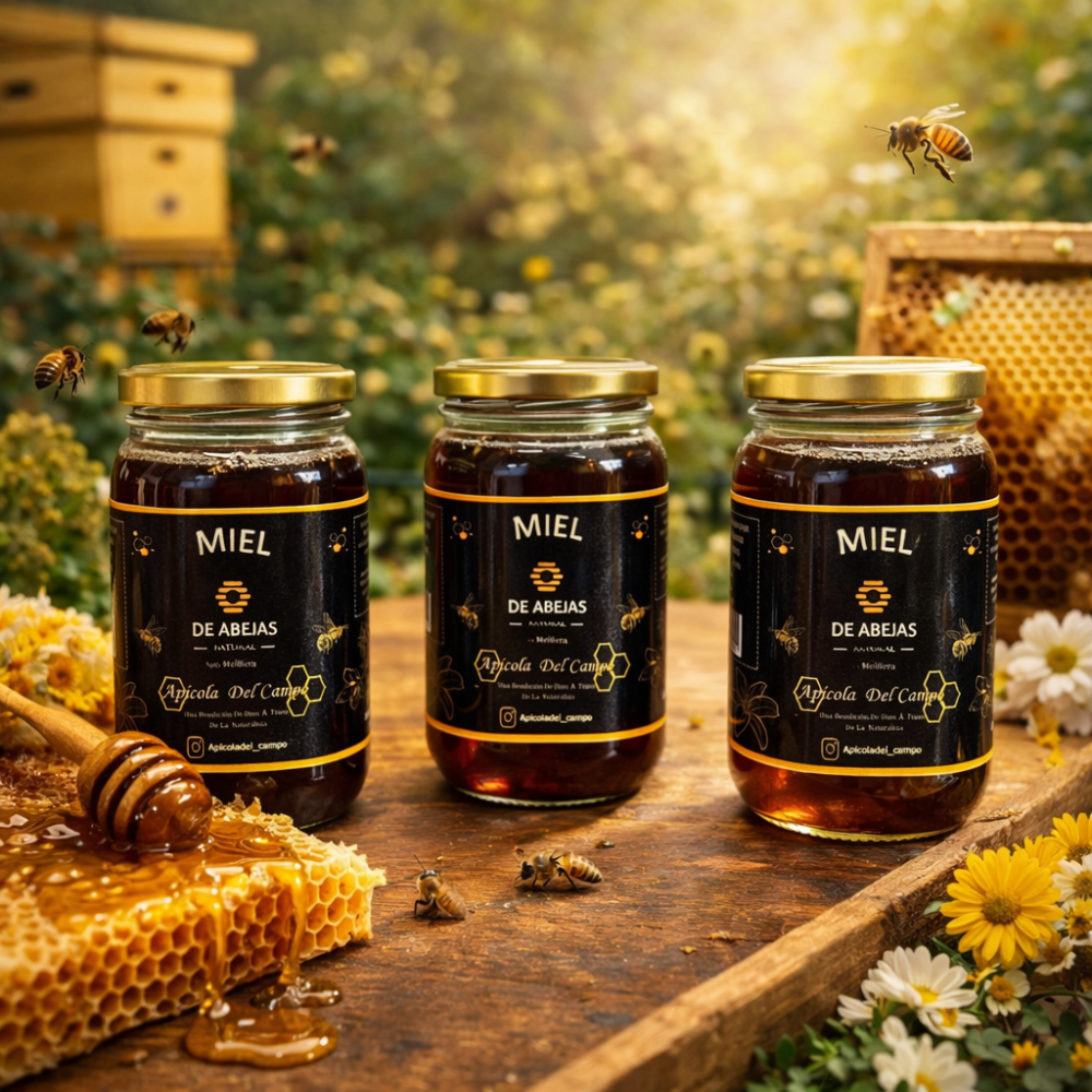 Miel de abejas x 500 gramos Vidrio