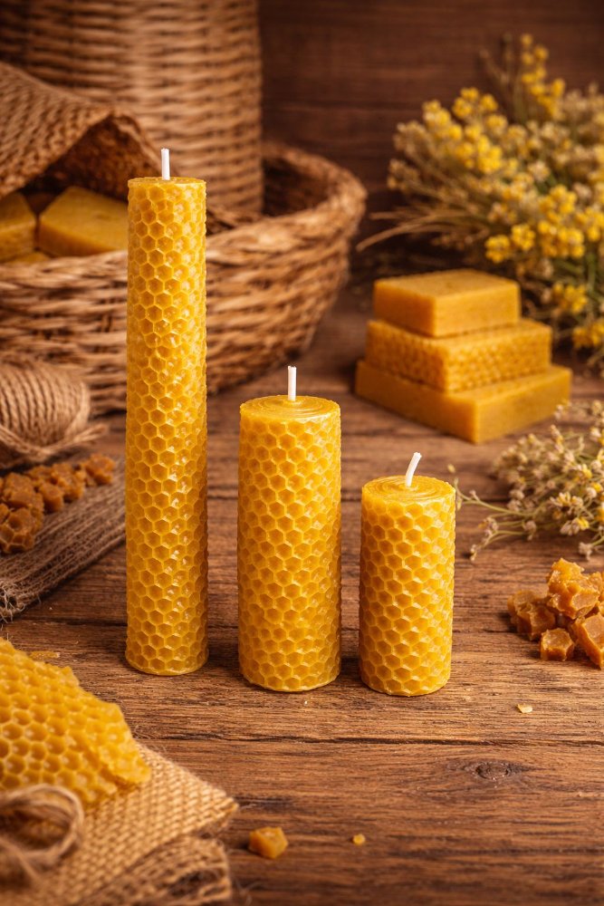 Velas Con Cera de Abejas Grande X 20cm