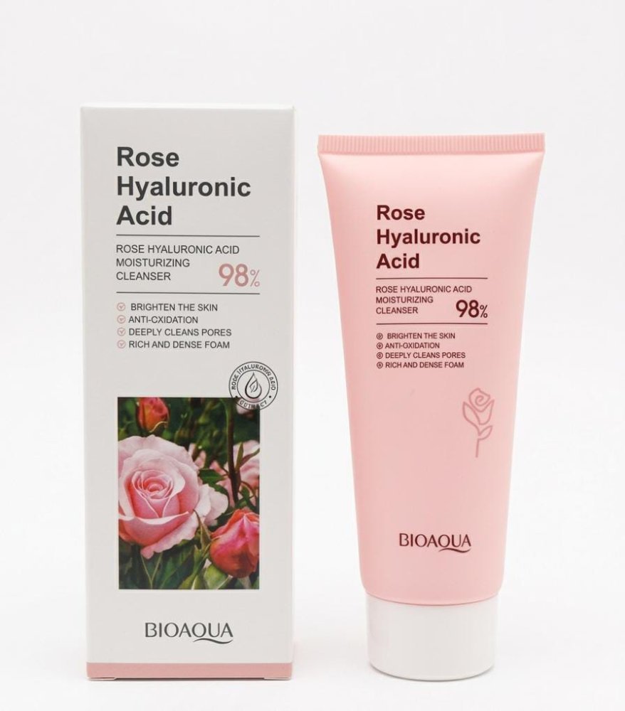 Bioaqua limpiador facial rose acid hialuronic