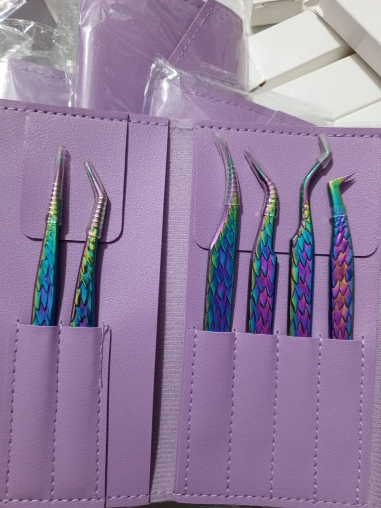Kit de Pinzas Pestañas MORADO X 6 Und