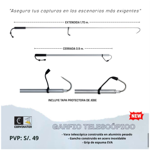 GARFIO TELESCÓPICO de 0.9m. a 1.70m.