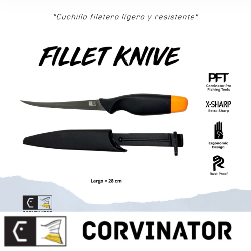 CUCHILLO FILETERO 28CM - ACERO INOX