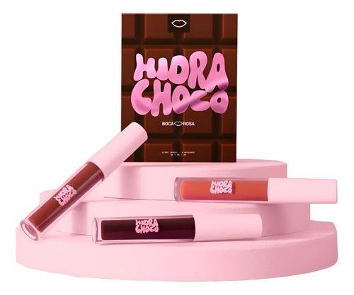 Kit Gloss Labial Boca Rosa Trio Hidra Choco