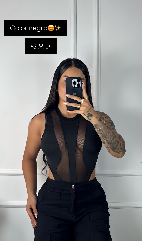 Body negro sin mangas