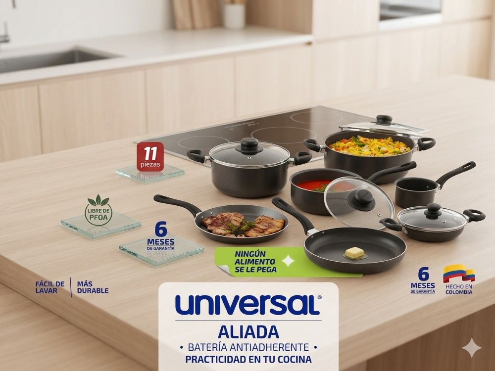 Juego de ollas marca universal 11 piezas